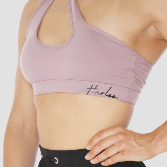 Luxe One Shoulder Training Bra - Posh Pink
