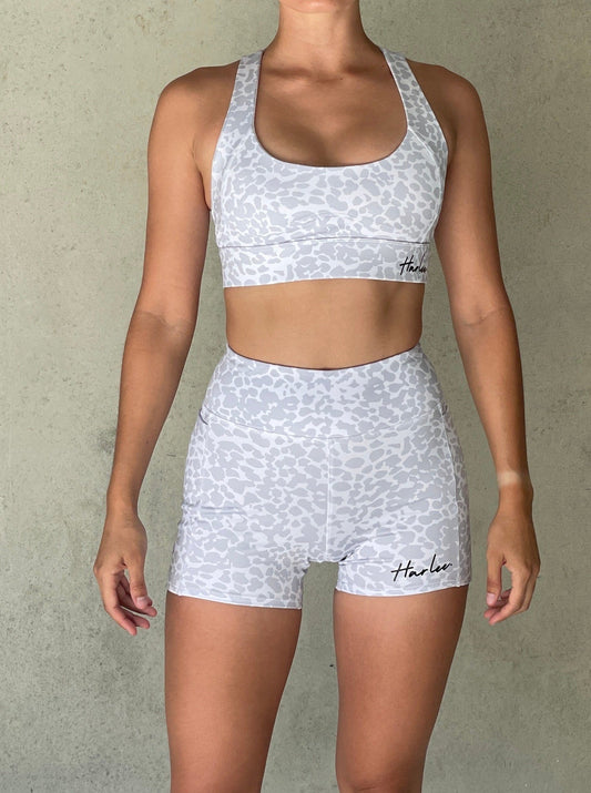 Luxe Training Shorts - Snow Leopard