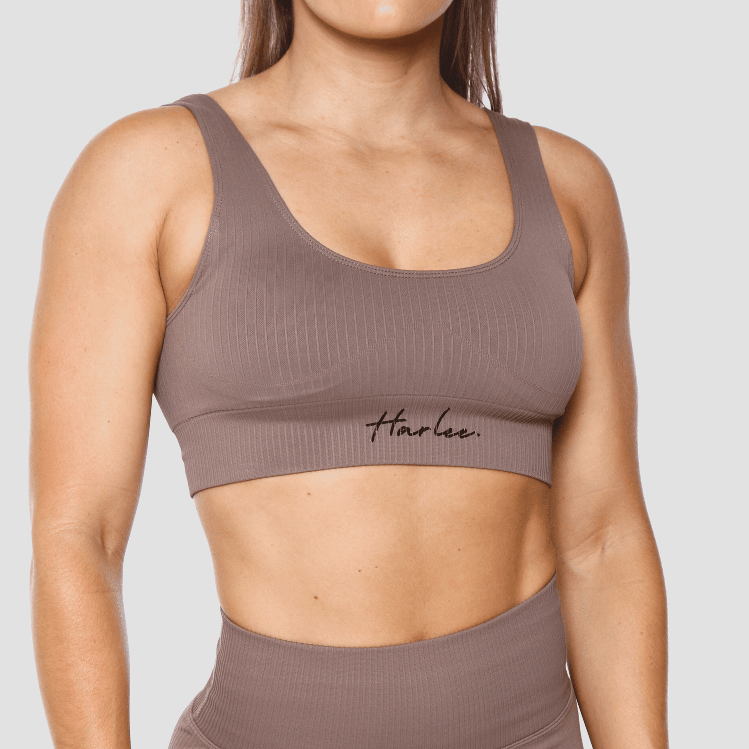 Seamless Ribbed Bra - Mocha