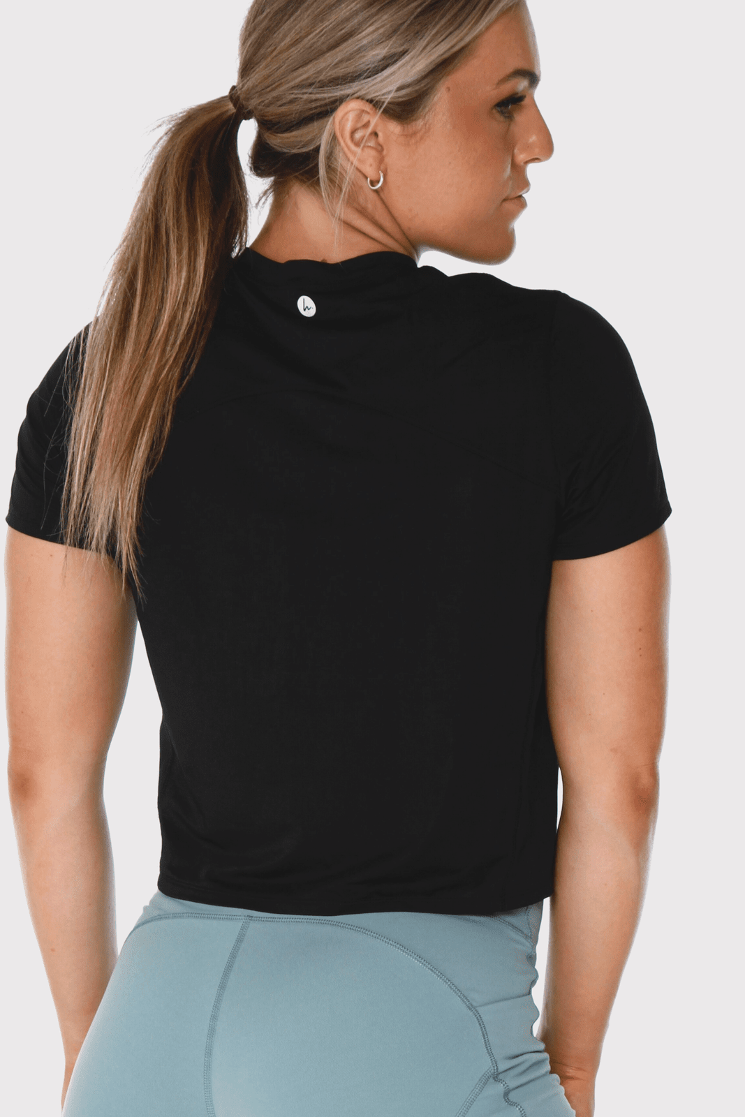 Balance Training Cropped Tee - Black