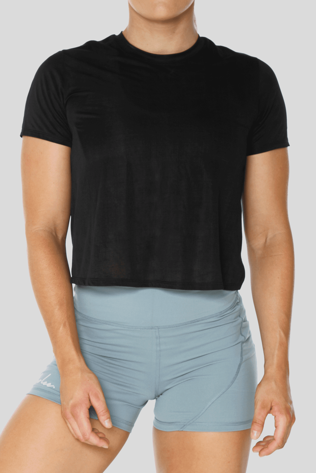 Balance Training Cropped Tee - Black