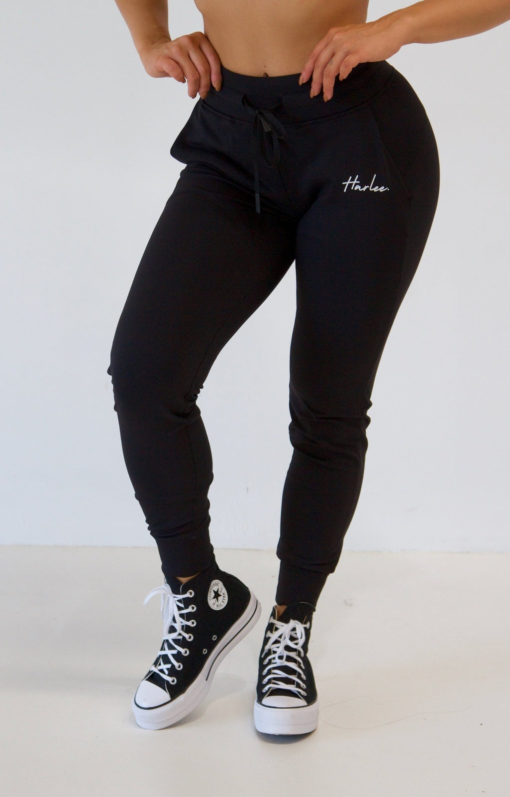 Drawstring Joggers Pants - Black