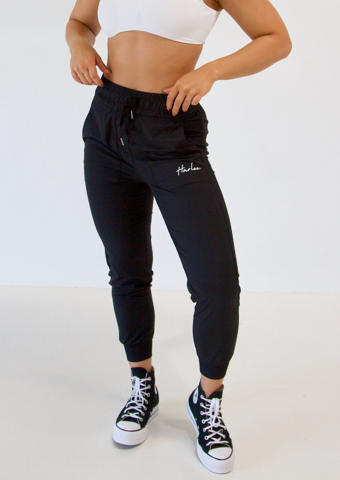 Drawstring Track Pants - Black