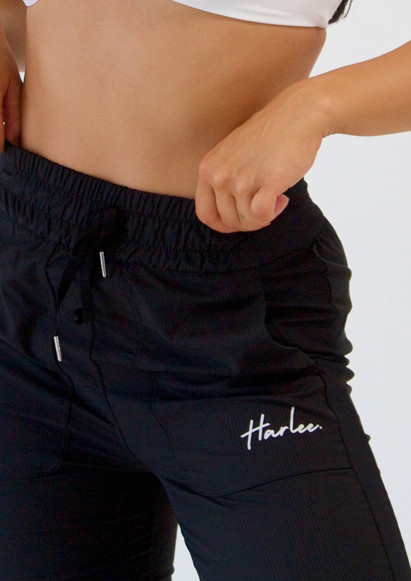 Drawstring Track Pants - Black