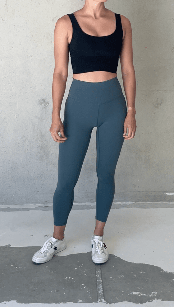 High Waist Full Length Leggings - Ocean Teal